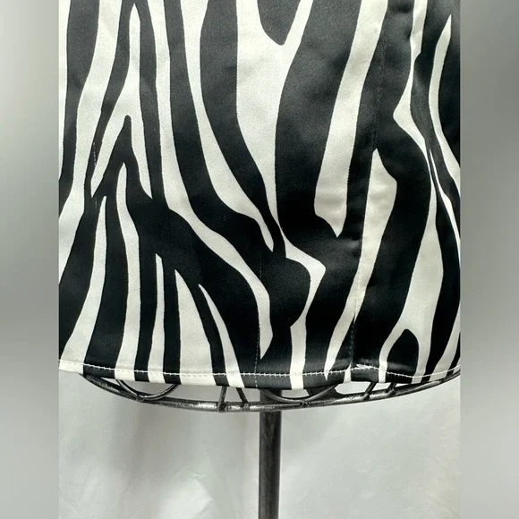 White Fox black and white zebra print halter mini dress size XS - Picture 8 of 13